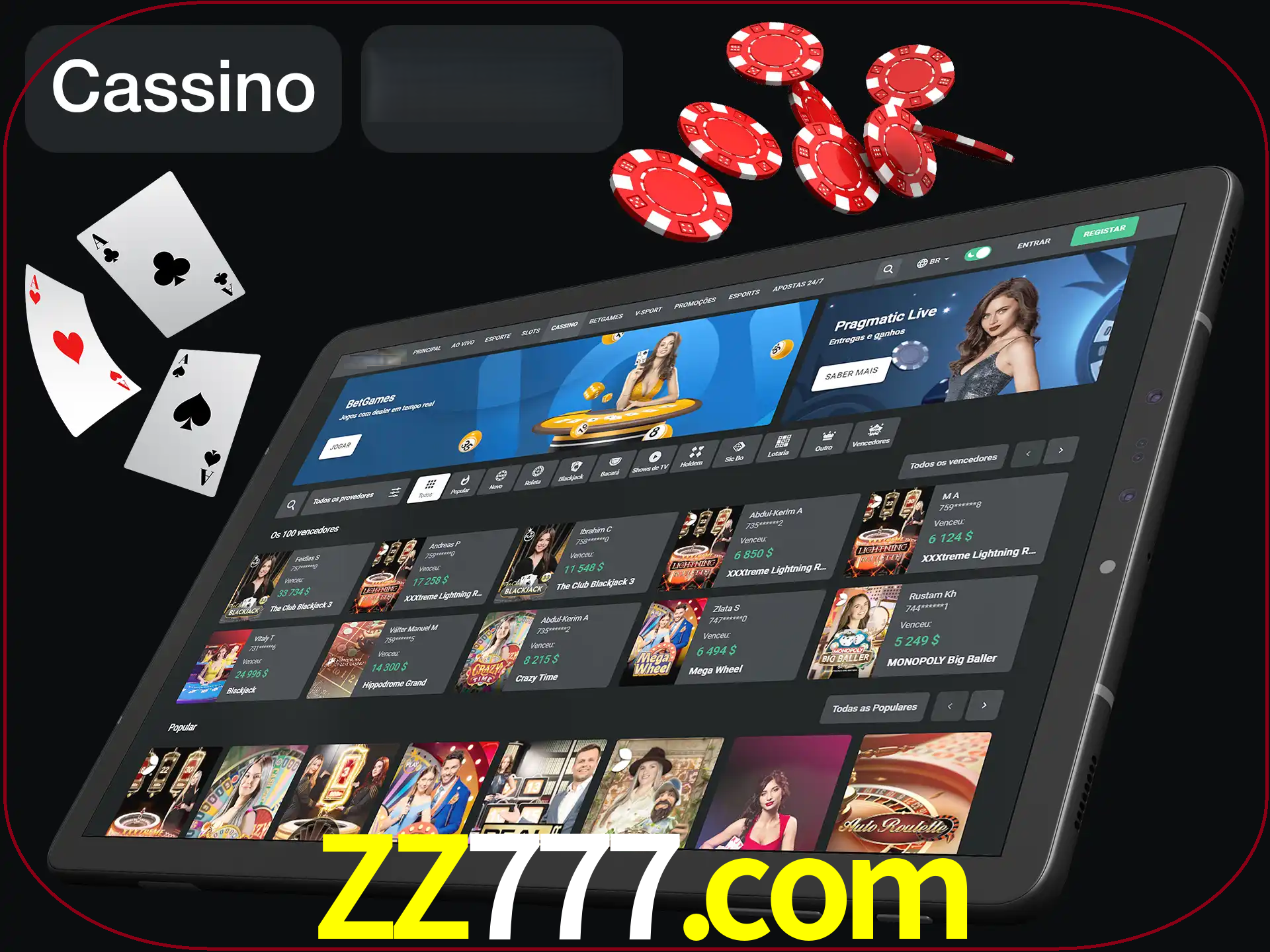 Jogue vários jogos de cassino em nosso cassino.